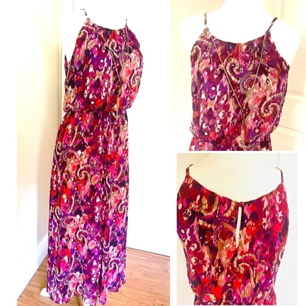 Boho Maxi Dress with Necklace | Size M | Excellent Condition